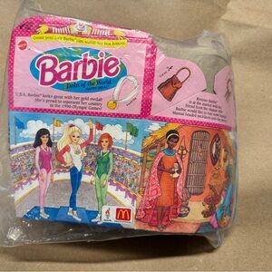 McDonald’s Barbie Doll happy meal box with Barbie toy